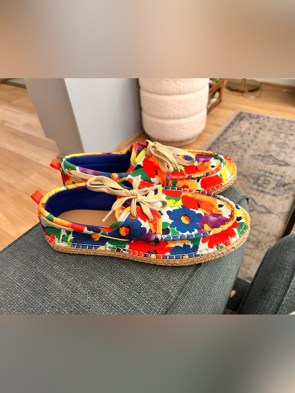 Sea Star Beachwear Riviera Boat Shoe Water Shoe Frances Valentine Floral Size 8w - Picture 2 of 6